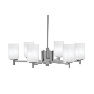 Lustre 6 lumières Fausley avec carré de 4 po