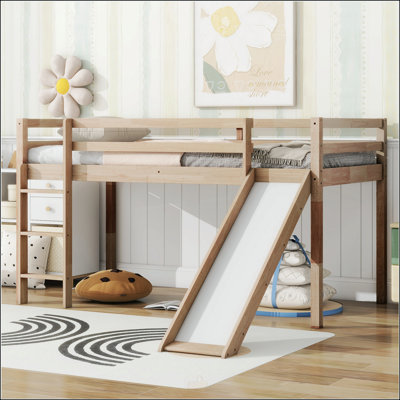 Twin Low Loft Bed With Slide