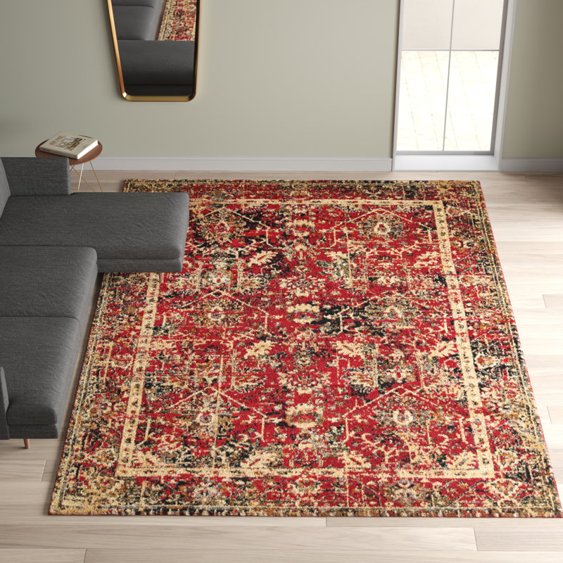 Tapis brun / rouge / noir Alameda, Rectangle 9 pi x 12 pi