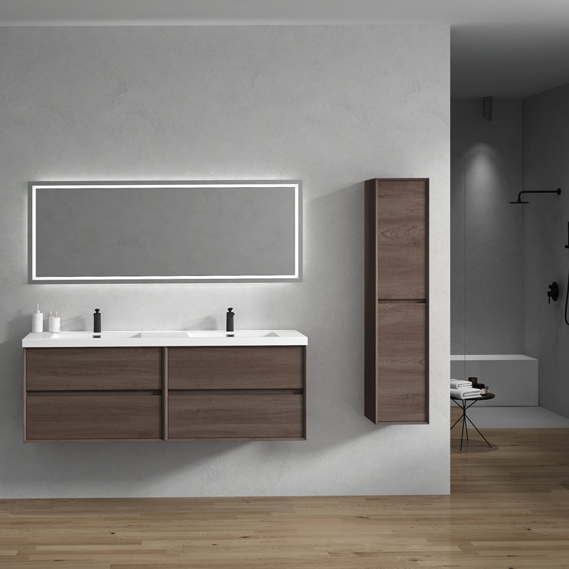 Ensemble de meuble-lavabo double 72 po Stoltenberg, Chêne rouge