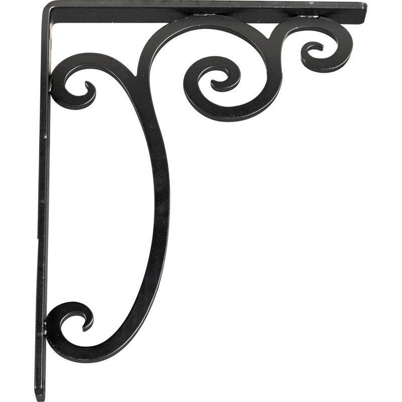 Support en fer forgé Avery, H 12 po x l 1,5 po x P 10 po, Noir