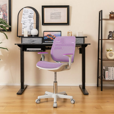 Chaise d'ordinateur pivotante en filet pour enfants, réglable en hauteur, pour les 6 à 15 ans