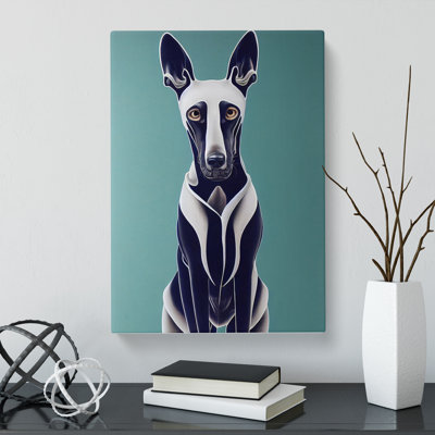 Greyhound Portrait - Wrapped Canvas