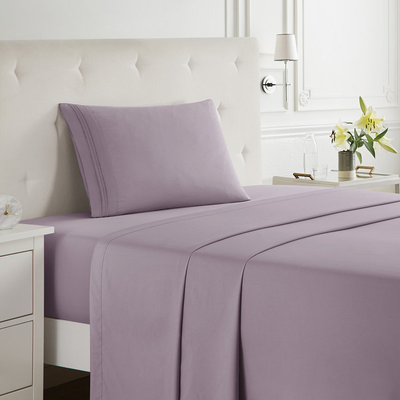  Ensemble de draps double brossé de luxe pour hôtel avec draps et taies d'oreiller très doux, Drap pour lit simple