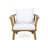 Outdoor Acacia Wood Patio Club Chair, Wooden Patio Furniture,Waterproof Thick Cushion Deep Seating for Porch, Garden, Backyard, Balcony, Weight Capacity 400lbs