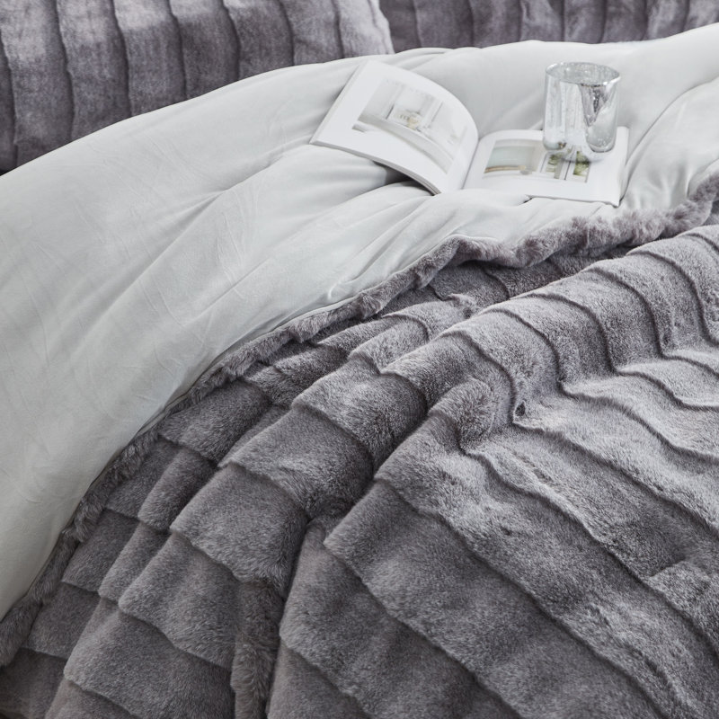 Ensemble d'édredon surdimensionné gris Malamute Comask, Édredon simple extra long + 1 taie décorative st