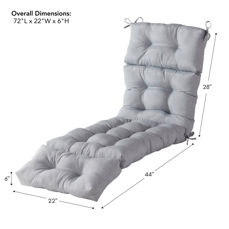 Coussin de chaise longue d'extérieur capitonné Shipton, Gris chiné