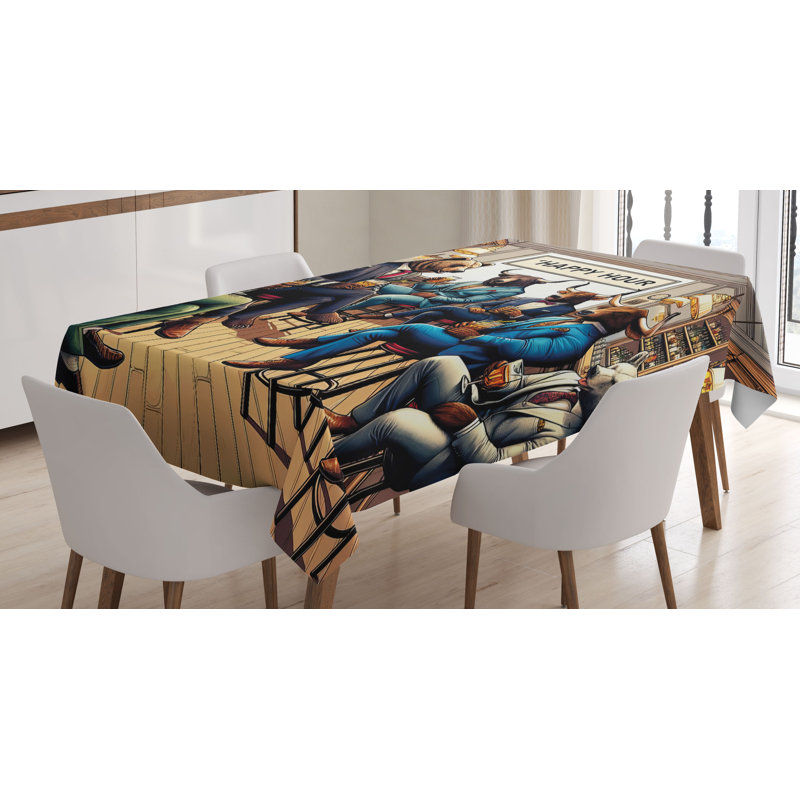 Jayvier Rectangle No Pattern Microfiber Tablecloth, 70" Rectangle