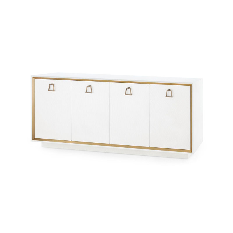 Ansel 72'' W Sideboard, Owen - Circle, Bronze Finished Brass, White
