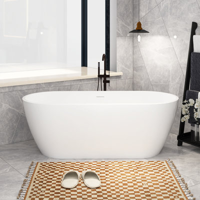 66.9'' x 29.5'' Freestanding Soaking Acrylic Bathtub