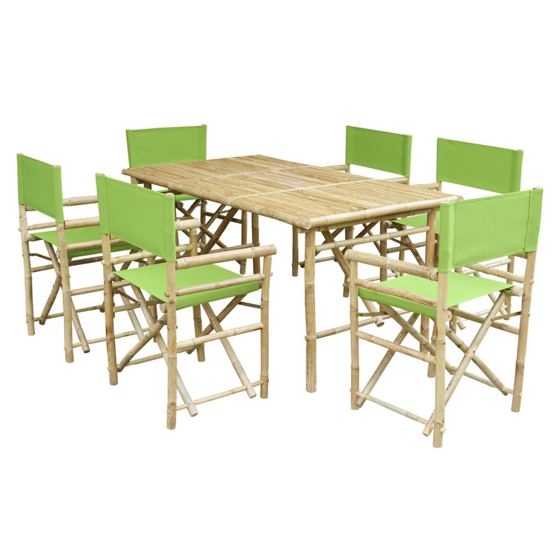 Collin Solid Wood Top Four Leg Dining Set, Green