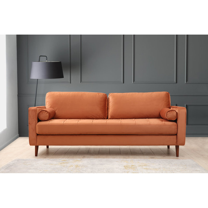 Canapé rembourré 84,6 po Haifa, 100 % polyester orange