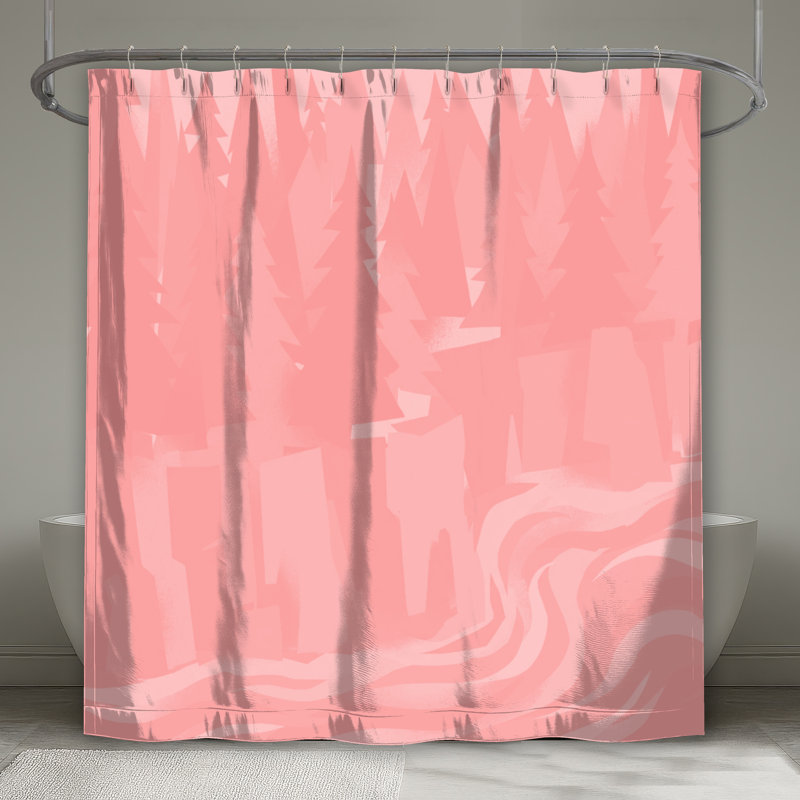 Rideaux de douche Pine River, L 70 po x H 72 po, Rose moyen rose moyen