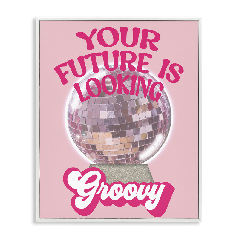 Future Looking Groovy Disco Giclee Art by Anna Quach, Coastal White Framed Giclee, 20" H x 16" W