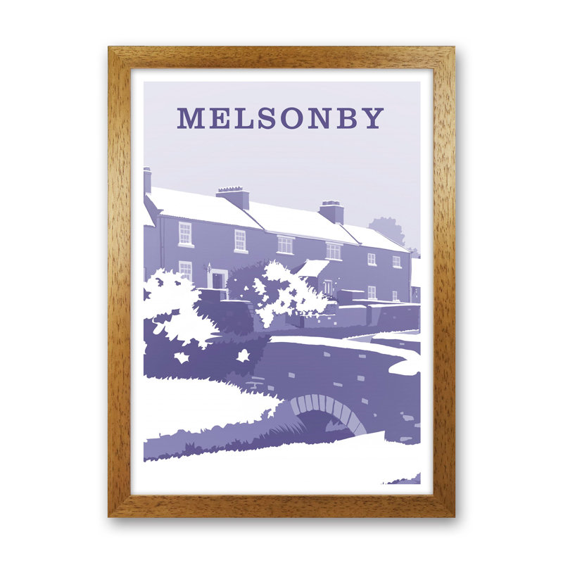 Melsonby (Snow) Portrait by Richard O'Neill - Print, Brown Framed, 34cm H x 25cm W x 3cm D