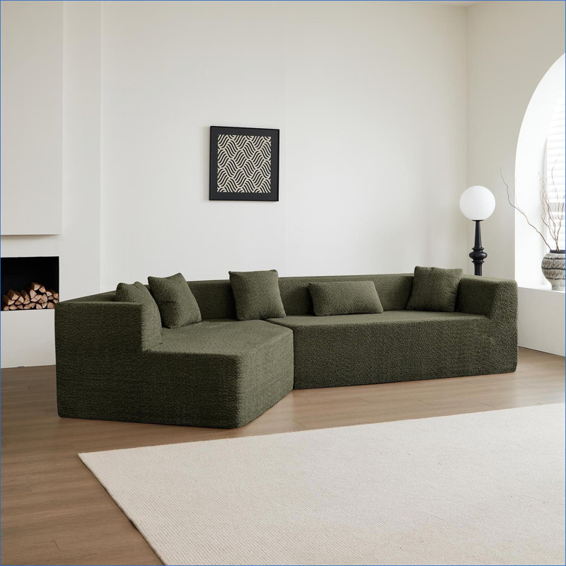 Canapés modulaires | Canapé à siège profond minimaliste moderne de 127,5 po | Sans assemblage | Pour les appartements de salon
