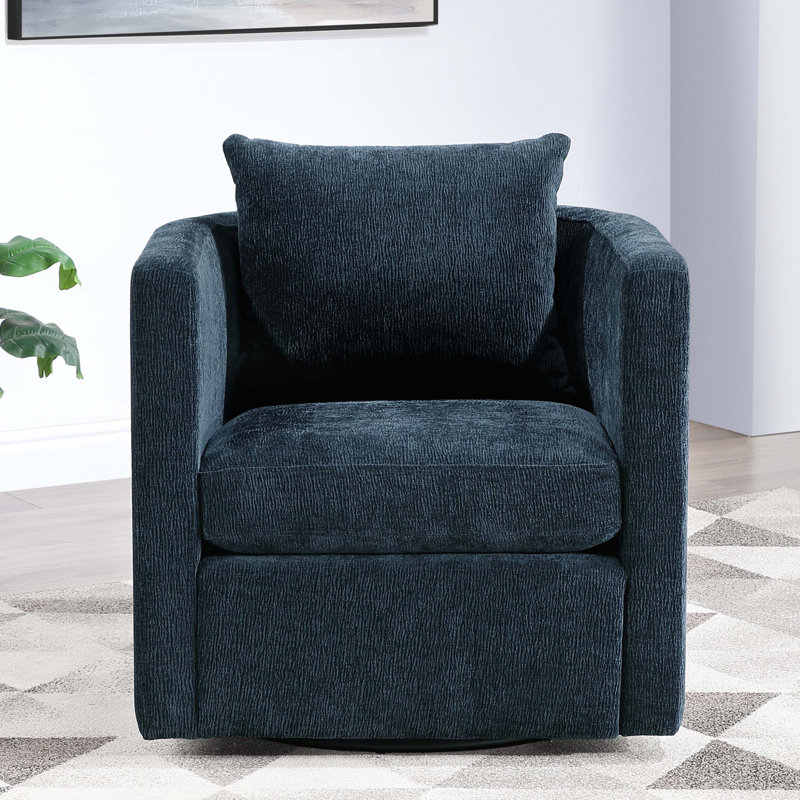 Fauteuil demi-tonneau pivotant bleu marine, Marine