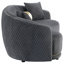 Luxe Dark Grey Upholstered Curved Sofa