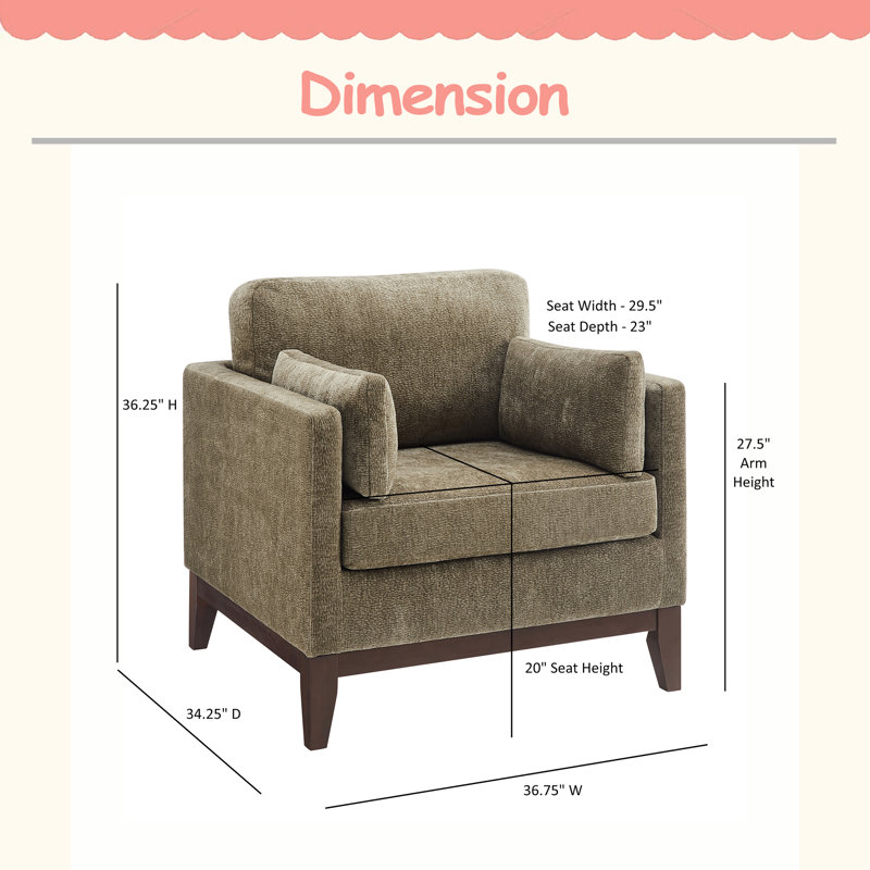 Chaise moderne avec accoudoirs, Vert