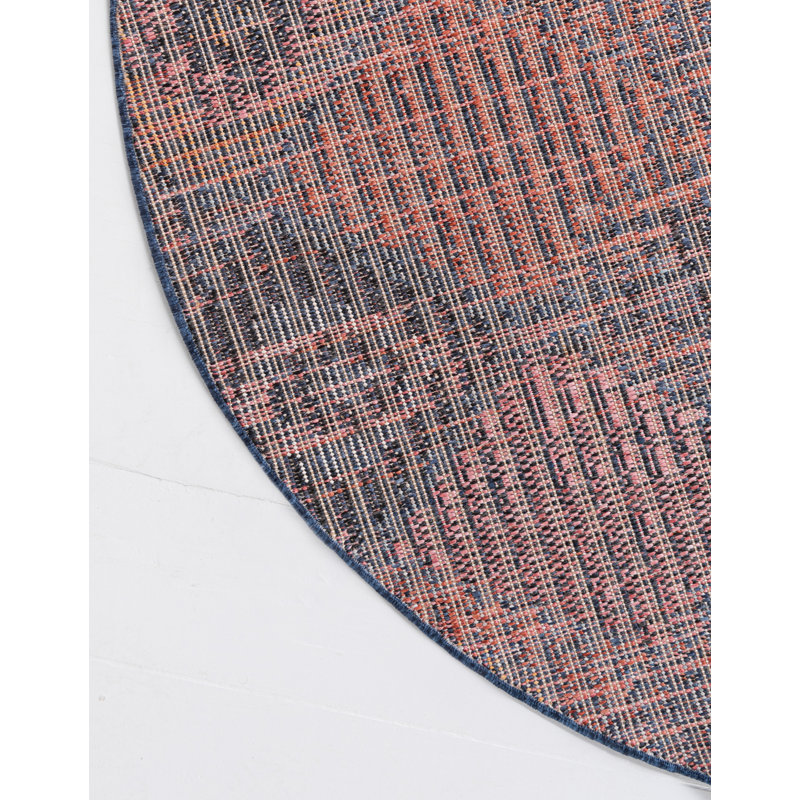Geometric Indoor Rug, Round 4'1"