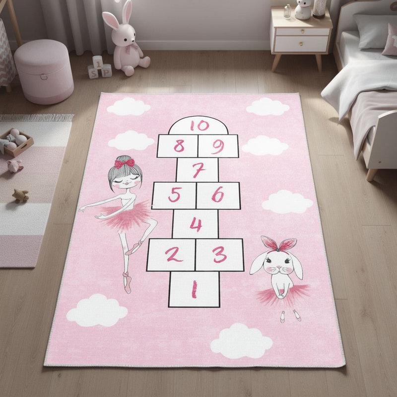 Stylish Woven Carpet, 4 x 6 Feet, 100% Polyester | Antibacterial, 3D Digital Printing, Non-Slip PVC Felt Dot Underside | Machine Washable, 0.4 in Pile Height, Perfect for Living Room & Bedroom Decor