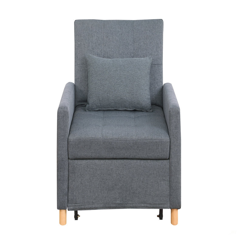 Canapé-lit convertible, fauteuil réglable avec coussin, fauteuil multifonctionnel avec tissu doux pour salon, dortoir, appartement, chambre à coucher ou bureau