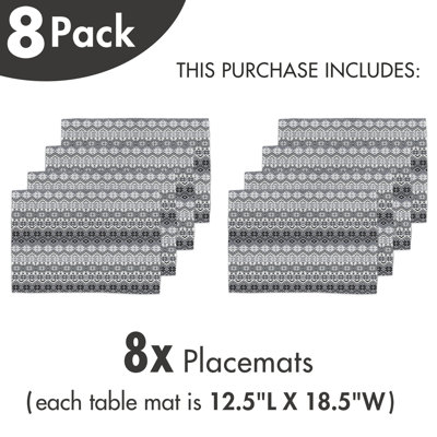 Ensemble de 8 napperons gris East Urban Home gris / noir