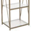 4 Shelf Cross Brace Glass Bookcase