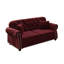 Canapé Chesterfield en velours de luxe avec garniture cloutée et capitonnage à boutons-1639816761