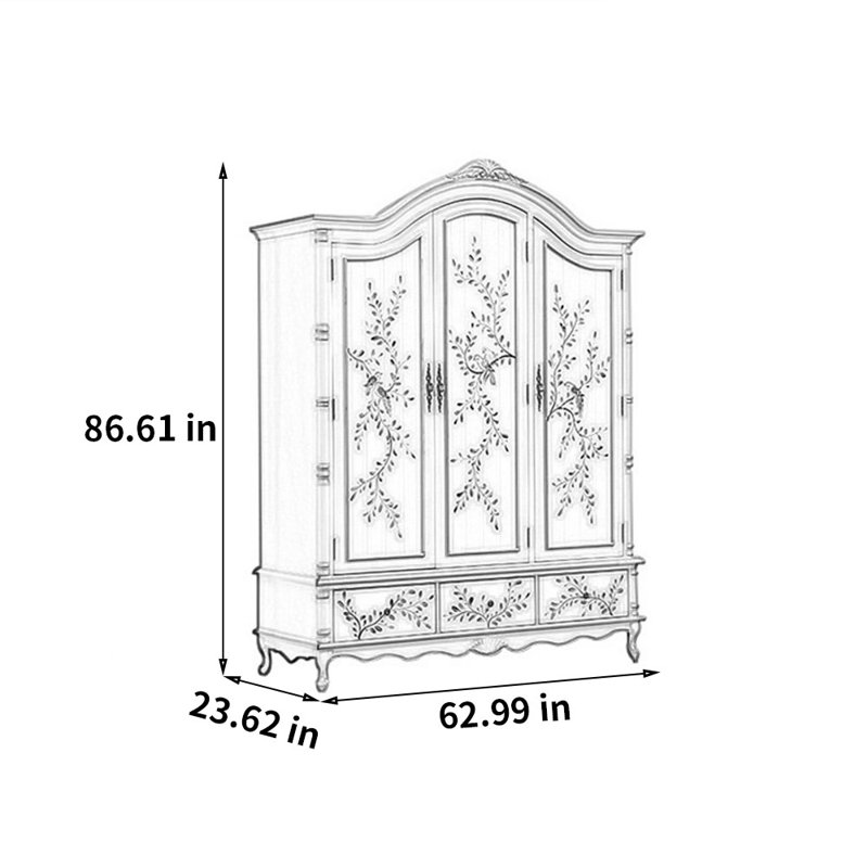 American painted armoire storage cabinet