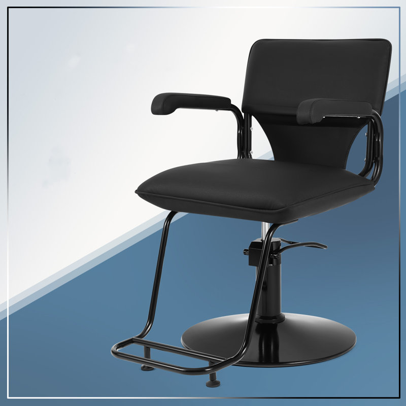 Fauteuil de coiffeur coiffeuse en cuir PU Inbox Zero, Noir