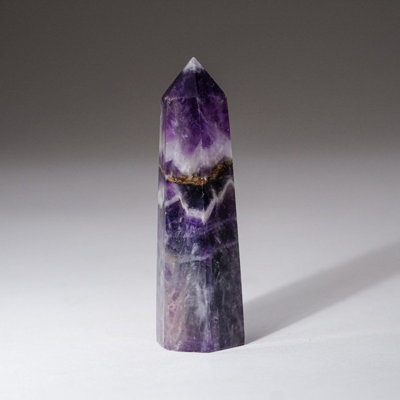 Polished Chevron Amethyst Point from Brazil (0.2039 Lbs)