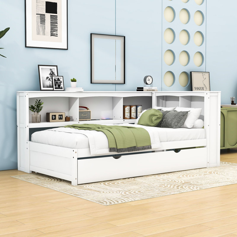 Herlef Twin Daybed with Trundle, White
