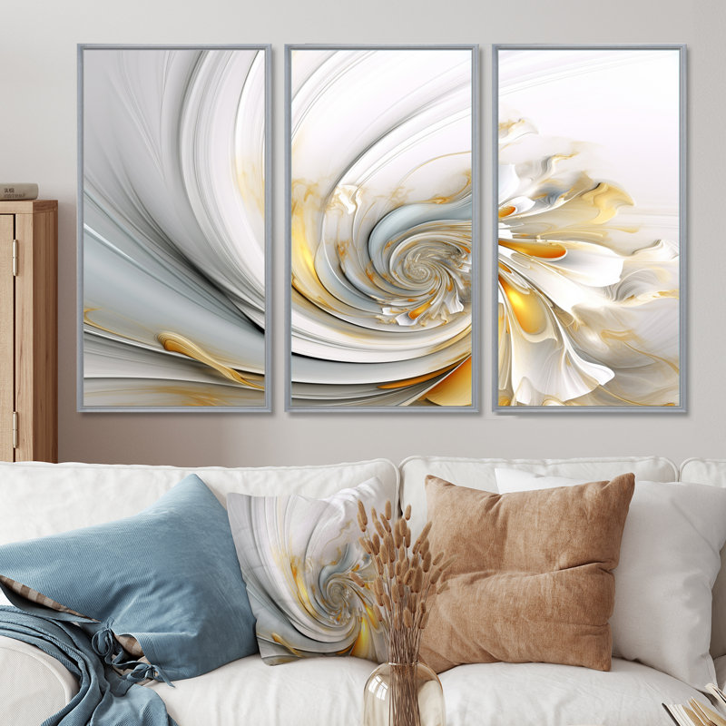 Ensemble de décoration murale Winsford - Botanicals, Encadrement argenté, H 32 po x l 48 po x P 1 po
