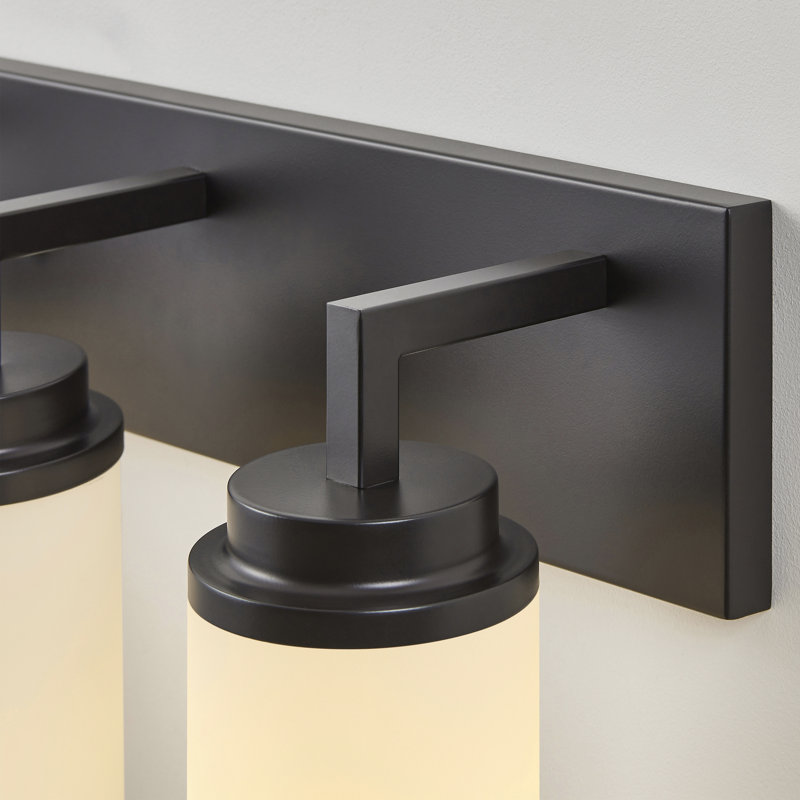 Dimmable Transitional Vanity Light, Matte Black, 3 Lights