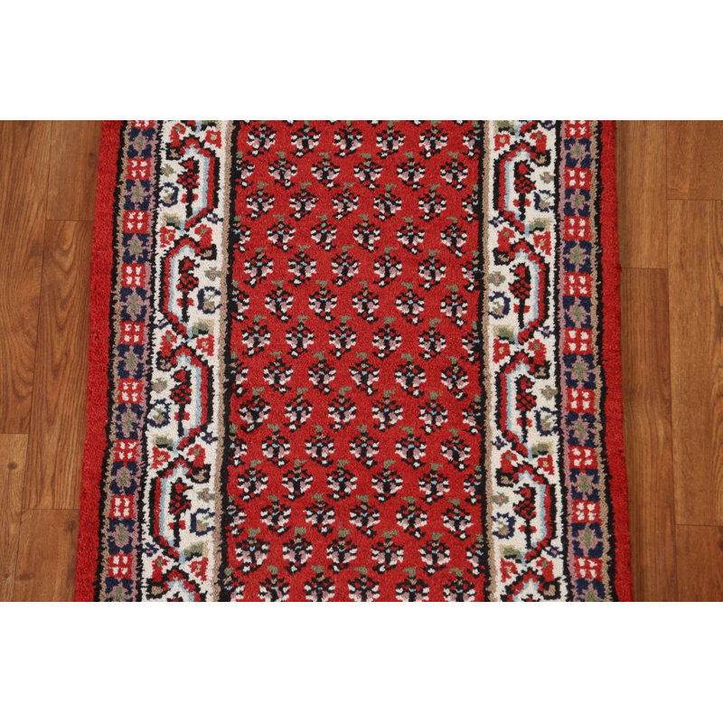 Tapis de couloir oriental géométrique Botemir noué à la main 2 x 7