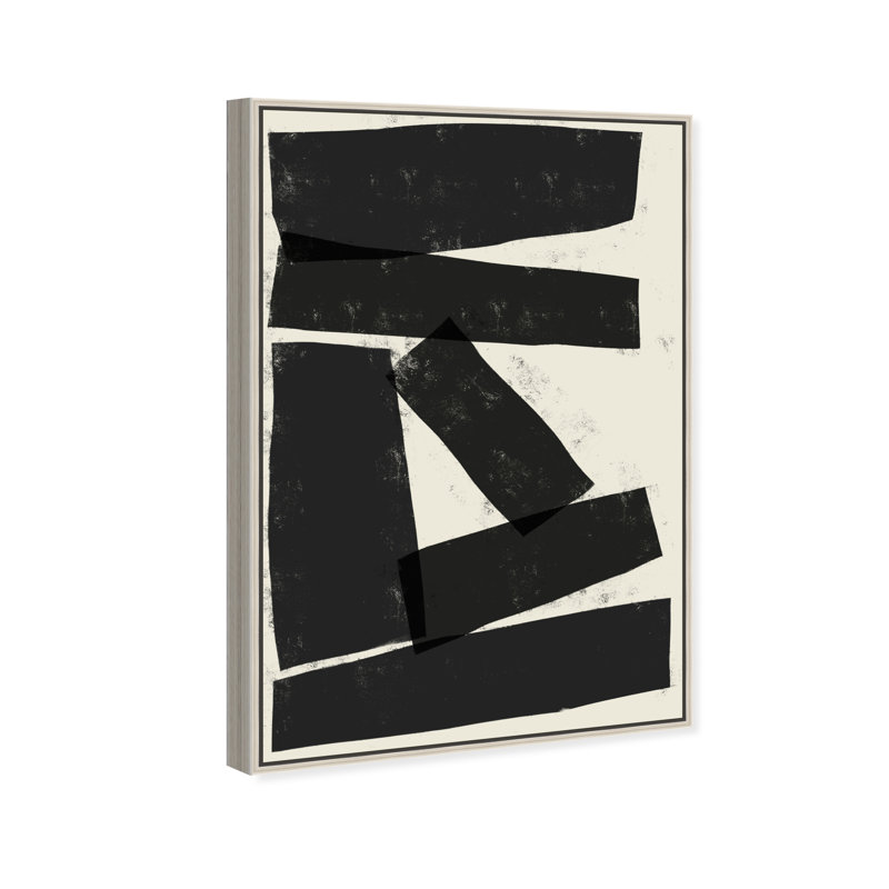 Black And White 2 1 Canvas Abstract Print by Oliver Gal, Black Frame, 10 x 15, 25"H x 17"W, Silver Frame