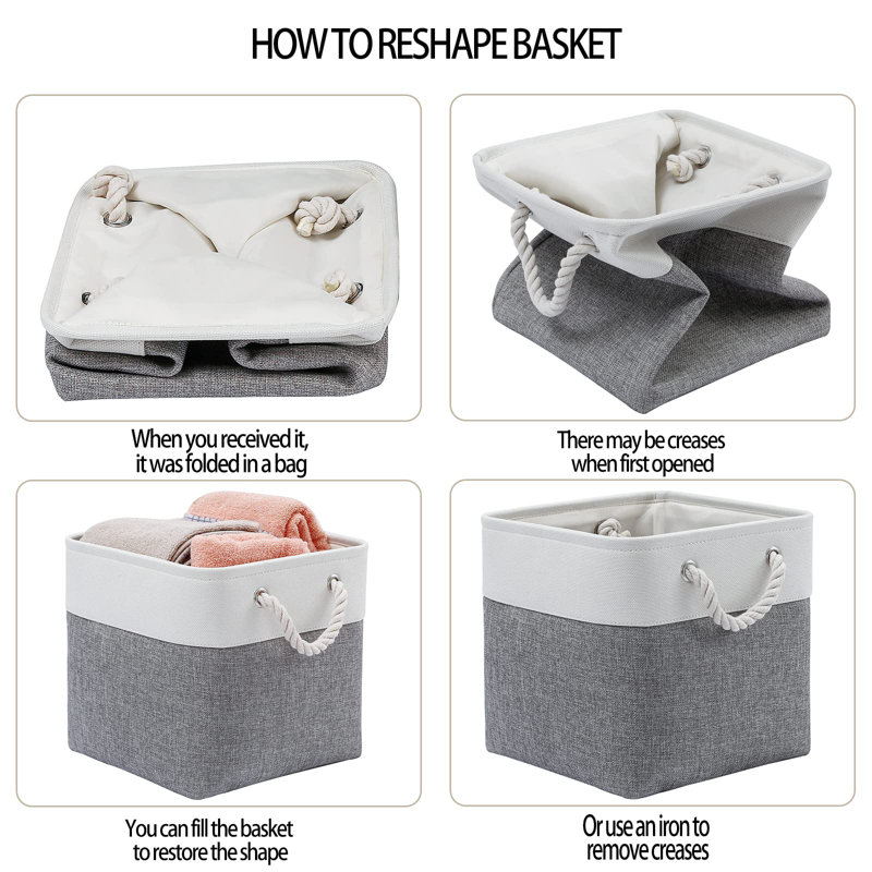 Cube Storage Bins, 6 Pack Large Collapsible Fabric Storage Bin