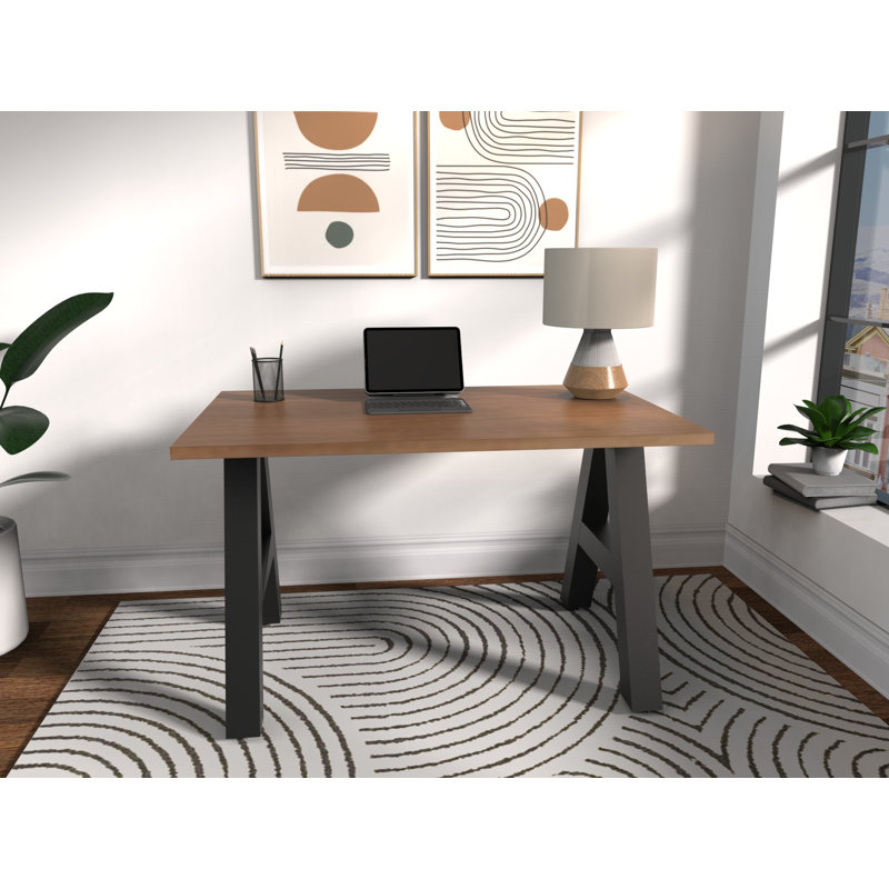 Serenity A-Frame Executive Writing Desk, 48x30, Walnut Strand Top, 30" H x 48" W x 30" D, Walnut Strand