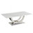 50.4 Inch Modern Rectangular Coffee Table,Marble Pattern MDF Top ,Silver Stainless Steel Base.