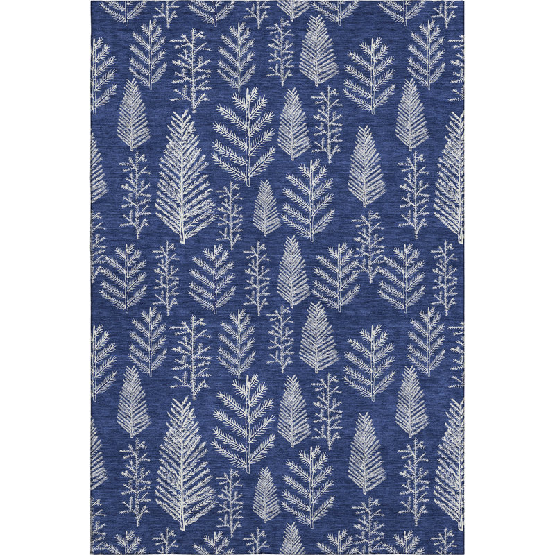 Premium Machine Washable Dockside AMF1813 Christmas Tree Leaves Rug, Rectangle 10' x 14'