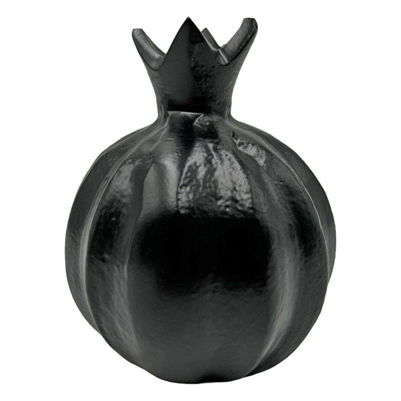 Mohorn Handmade Aluminum Pomegranate Sculpture, Black