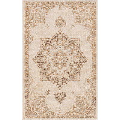 Tapis traditionnel Ulla couleur chameau
