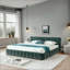 Lit tapissier, base de lit tapissier confortable, tissu chenille, avec tête de lit et base de lit solide. Avec tiroir pour le rangement.-392534120