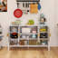 Buffet en bois 55,25 pouces avec tablette ouverte et crochets doubles-265055223