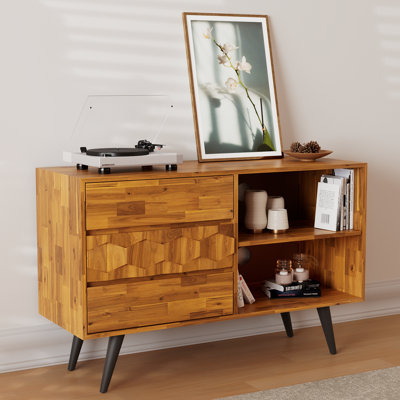 Georgina Solid Wood TV Stand for Living Room & Bedroom, Storage Drawers