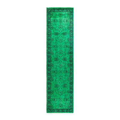 Tapis de couloir surteint 2 pi 7 po x 10 pi 4 po vert / noir / brun Overyed