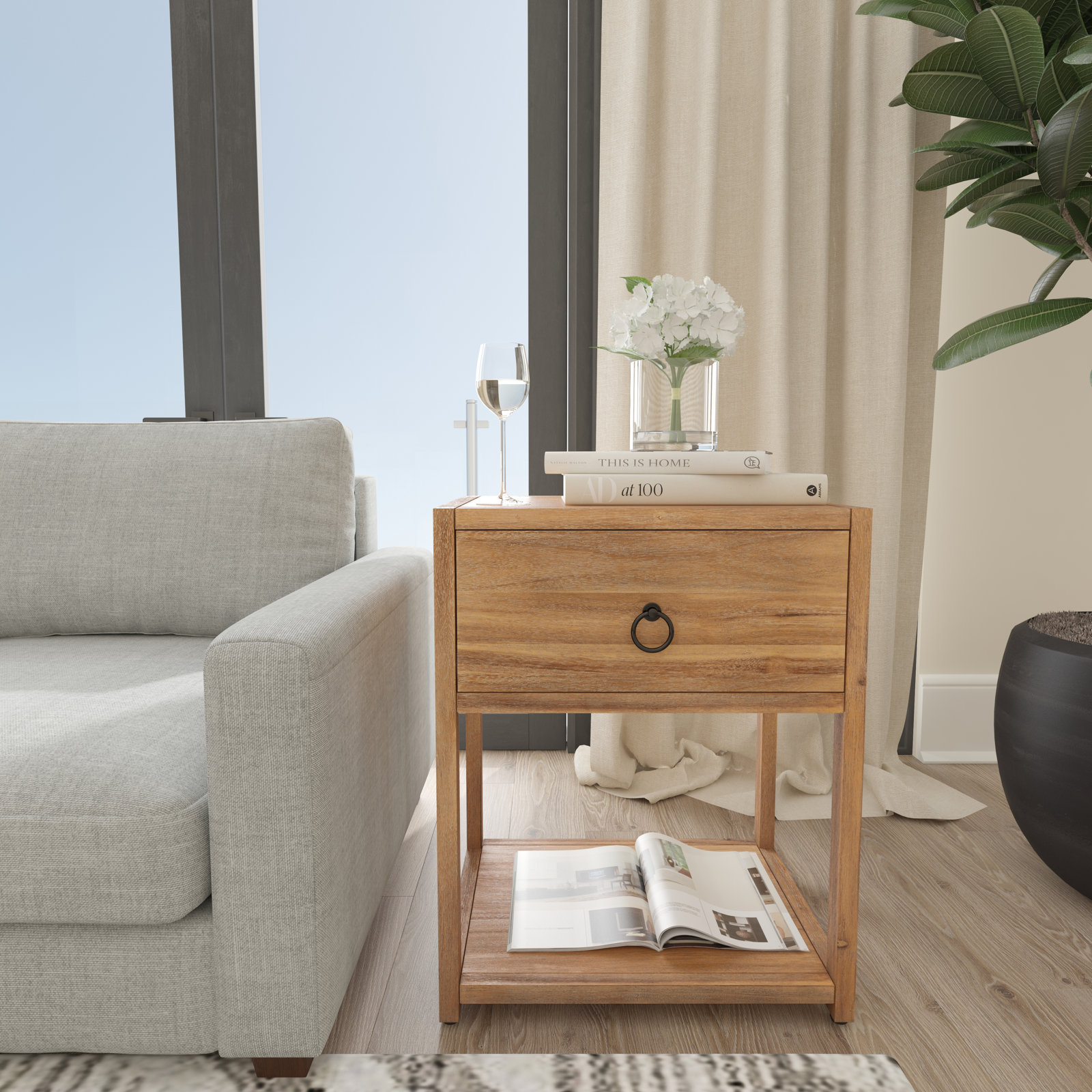 Elin 1 - Drawer Nightstand, Natural