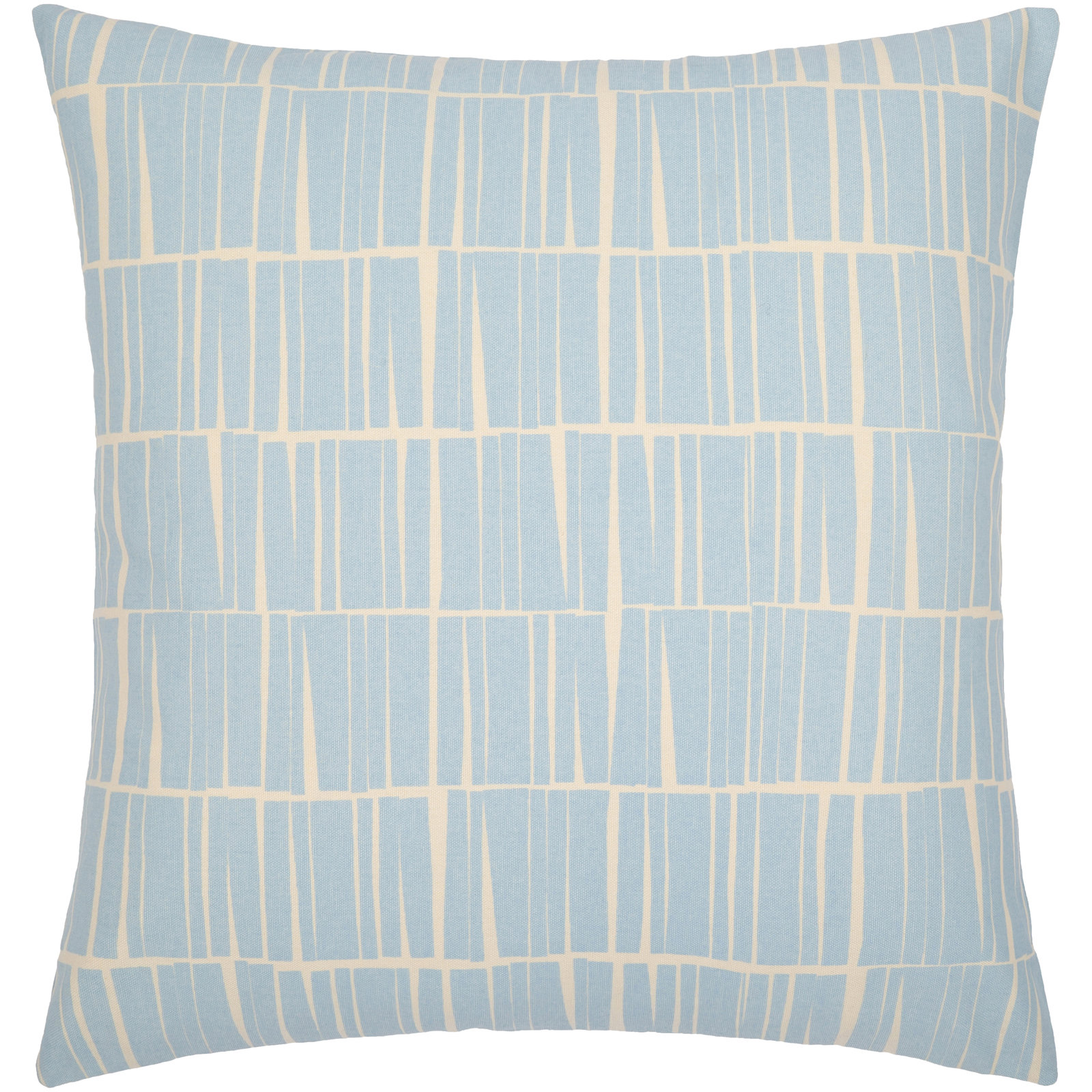 Barrone Cotton Throw Pillow, 18" x 18", Light Blue/Beige