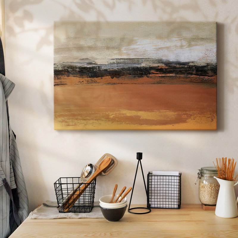 Toile tendue «Bridges» ocre, H 12 po x l 18 po